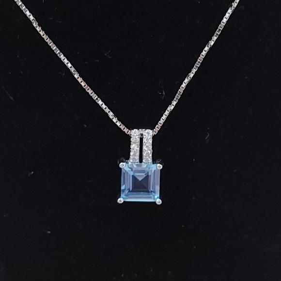 . Jewelry - 925 Silver Topaz Pendant and Chain